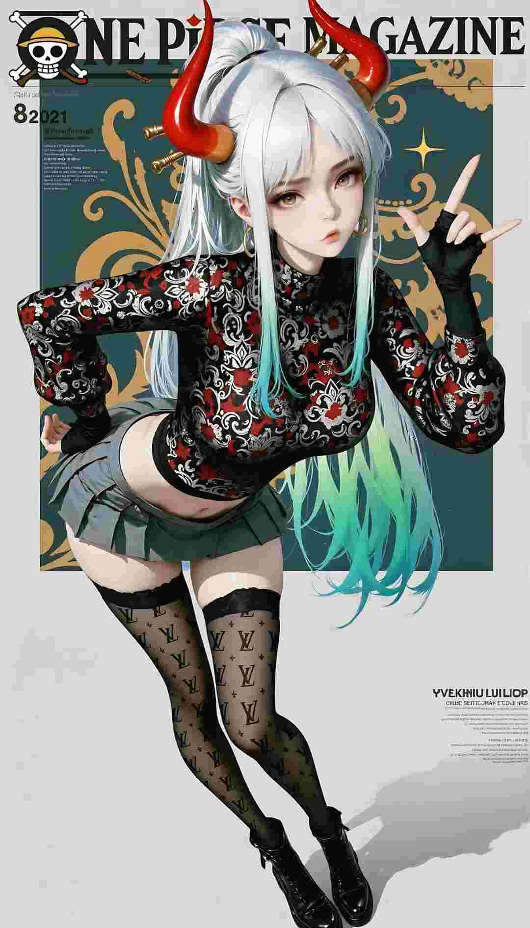 海贼王福利图:大和花纹紧身衣+灰短裙黑丝,甜辣酷妹氛围感拉满!第1张-Pixiv网页版入口 海贼王福利图:大和花纹紧身衣+灰短裙黑丝,甜辣酷妹氛围感拉满!