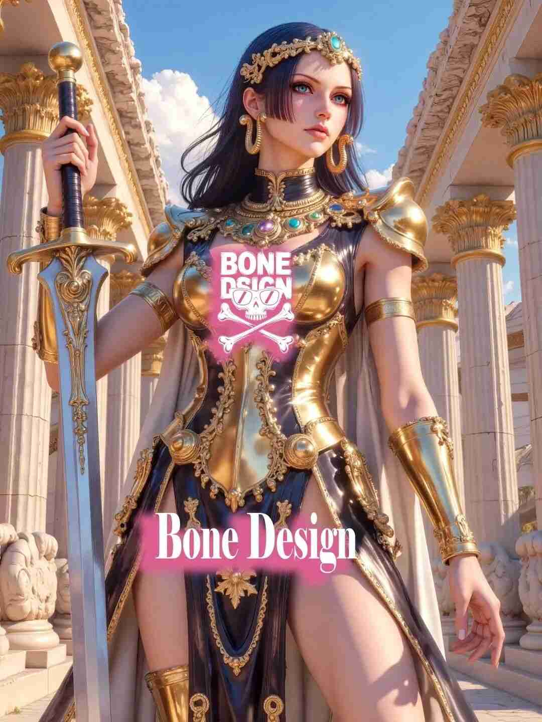 海贼王福利图：罗宾黑金镶宝战甲披风，持剑女王范又飒又媚！