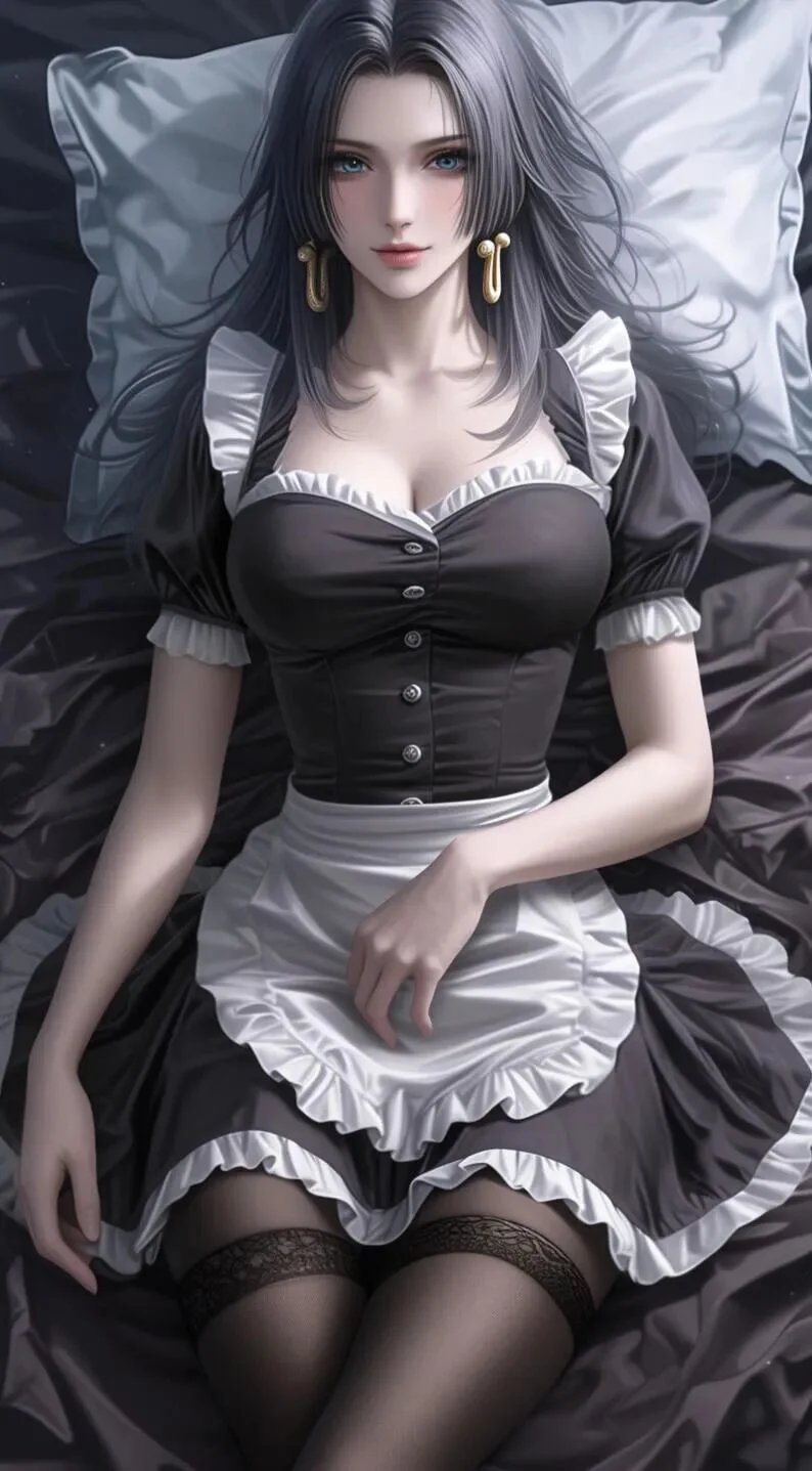 海贼王福利图：罗宾黑白女仆装卧床，纯欲氛围感直接拉满！