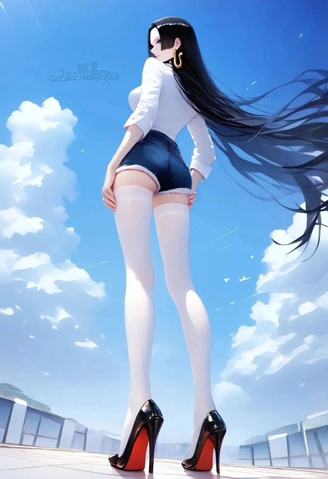 海贼王福利图：女帝白衬衫热裤过膝袜，甜辣御姐感直接封神！