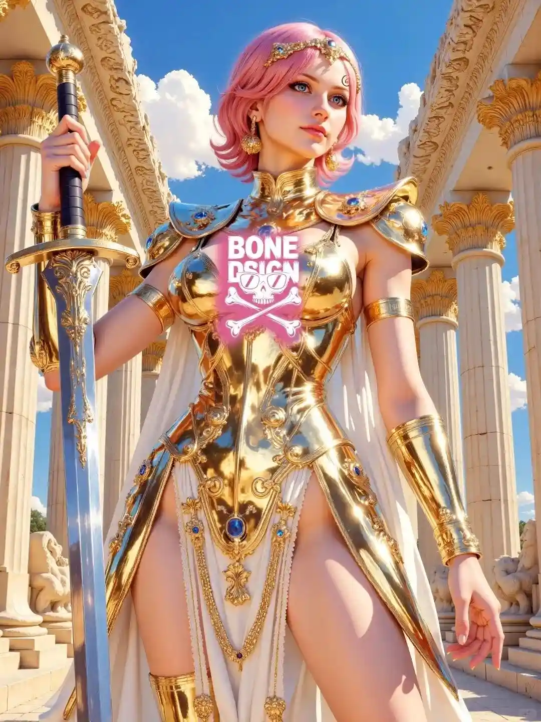 海贼王福利图：蕾贝卡金色镶宝战甲披风，女武神魅惑感拉满！