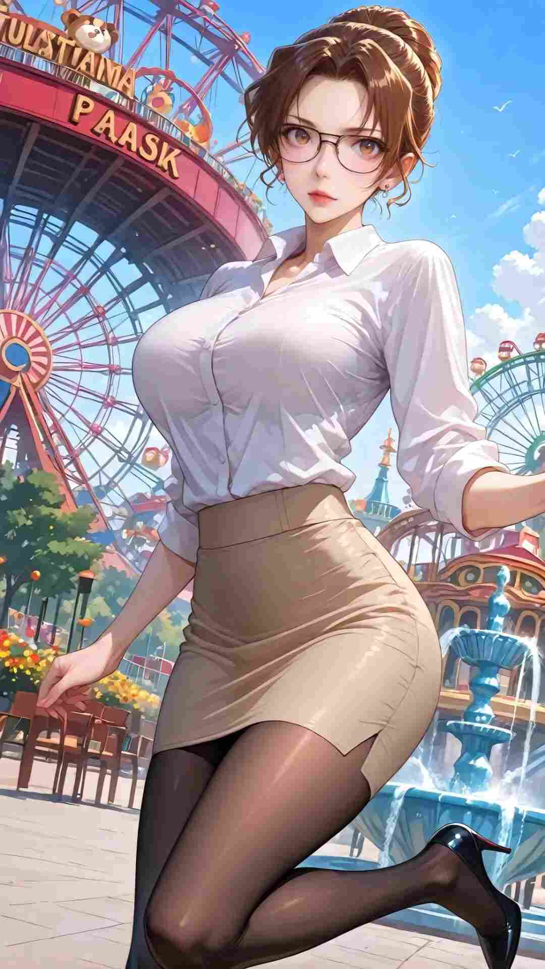 名侦探柯南福利图：妃英里职场风白衬衫包臀裙，黑丝高跟知性性感拉满！
