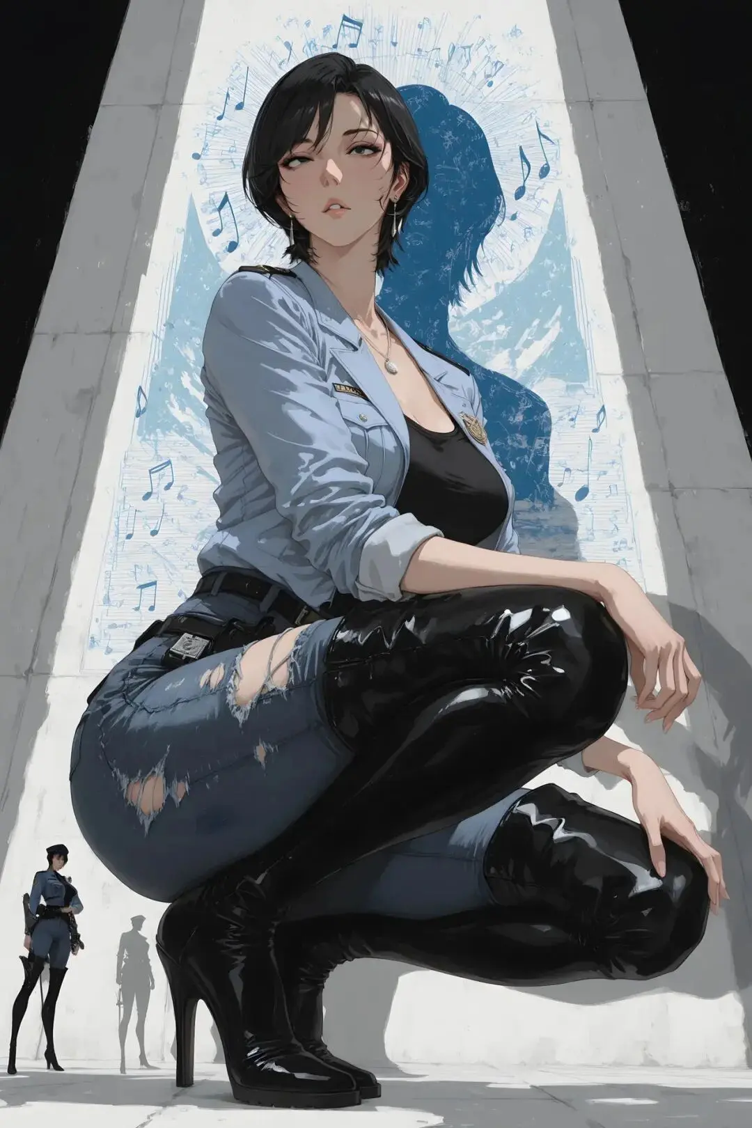 名侦探柯南福利图：佐藤美和子警服破洞牛仔，干练御姐范性感张力直戳心脏！