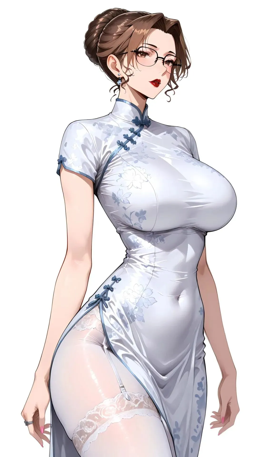 名侦探柯南福利图：妃英理青花白旗袍高开叉，成熟御姐性感韵味直击心底！