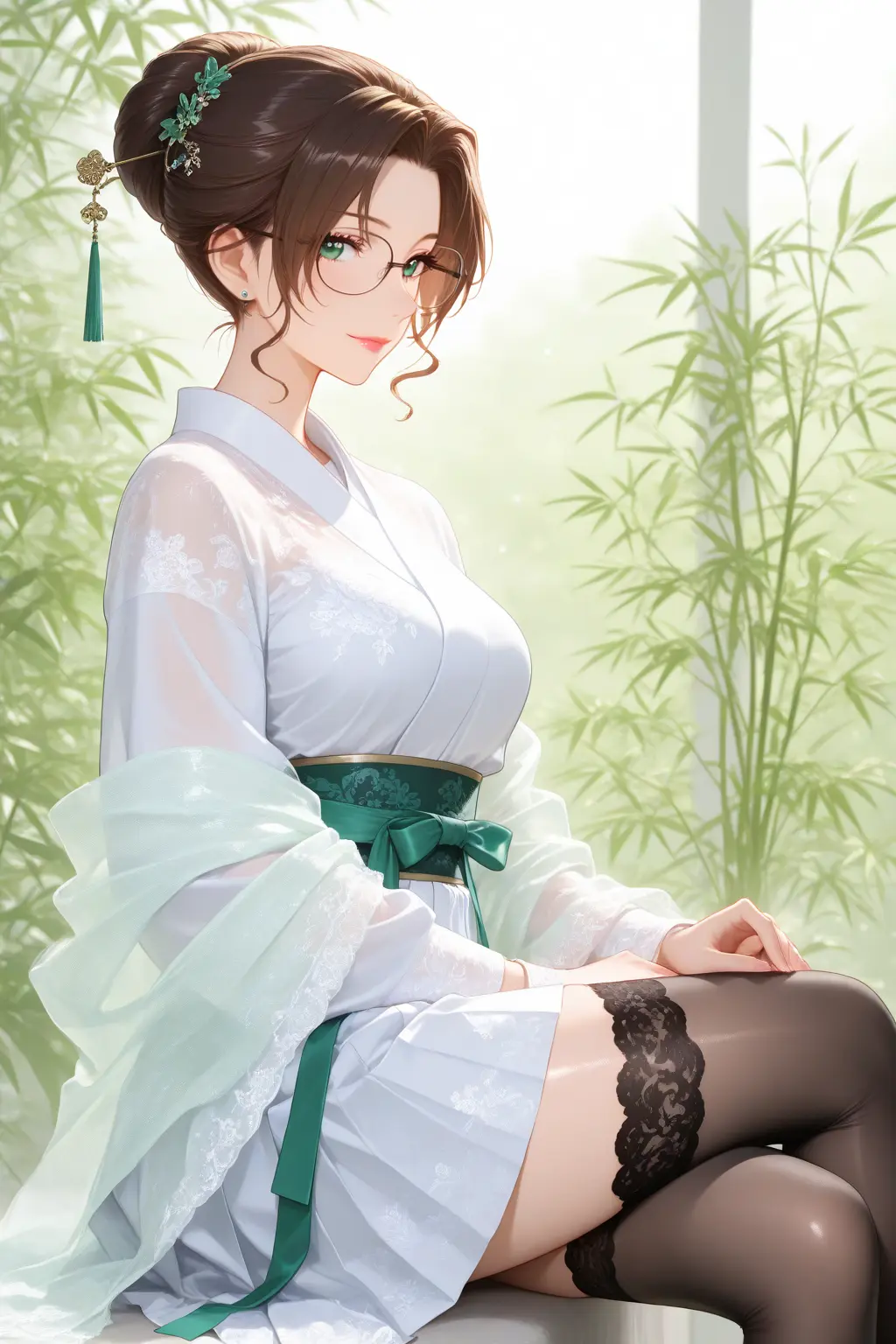 名侦探柯南福利图：妃英理白蕾丝古风短袍，知性妩媚氛围感拉满！