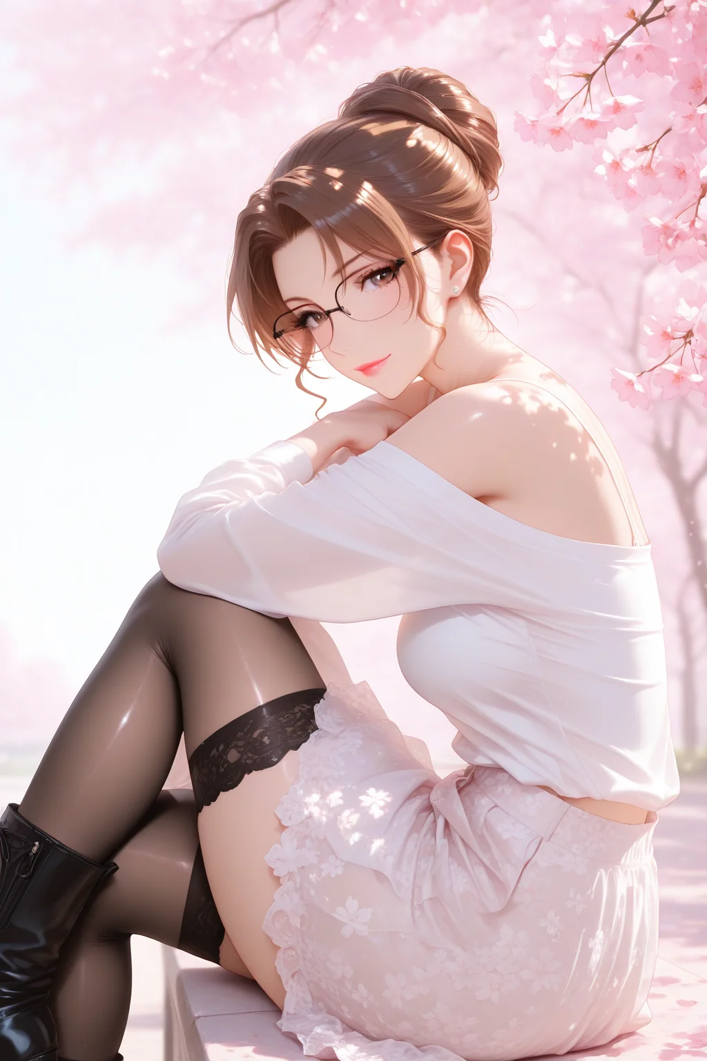 性感福利图:眼镜御姐白衫粉裙黑丝,樱花氛围感撩人心弦!第1张-Pixiv网页版入口 性感福利图:眼镜御姐白衫粉裙黑丝,樱花氛围感撩人心弦!