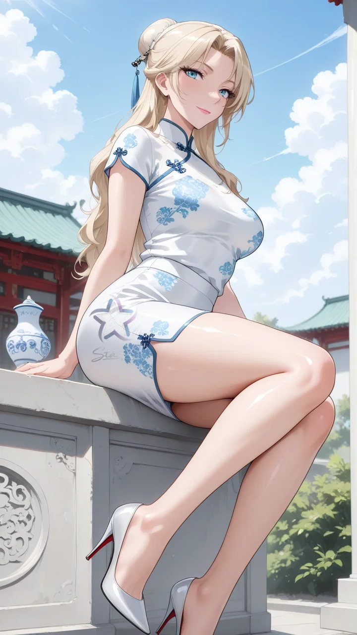 性感福利图:金发旗袍美人青花裙,曼妙曲线撩人心扉第1张-Pixiv网页版入口 性感福利图:金发旗袍美人青花裙,曼妙曲线撩人心扉