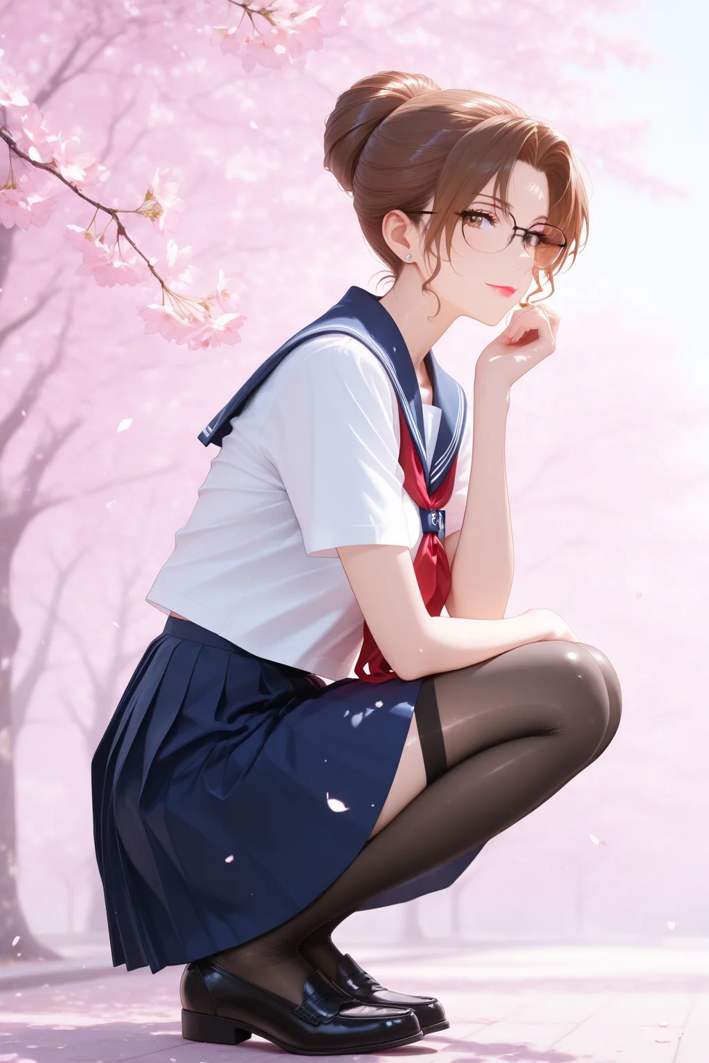 性感福利图:眼镜学姐水手服黑丝,樱花下纯欲感瞬间拉满!第1张-Pixiv网页版入口 性感福利图:眼镜学姐水手服黑丝,樱花下纯欲感瞬间拉满!