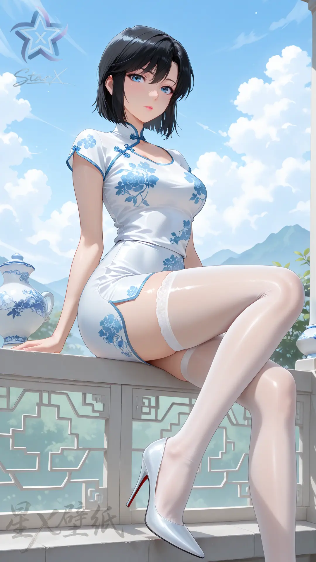 性感福利图:短发少女白底蓝花短旗袍,古典性感撩人心弦!第1张-Pixiv网页版入口 性感福利图:短发少女白底蓝花短旗袍,古典性感撩人心弦!