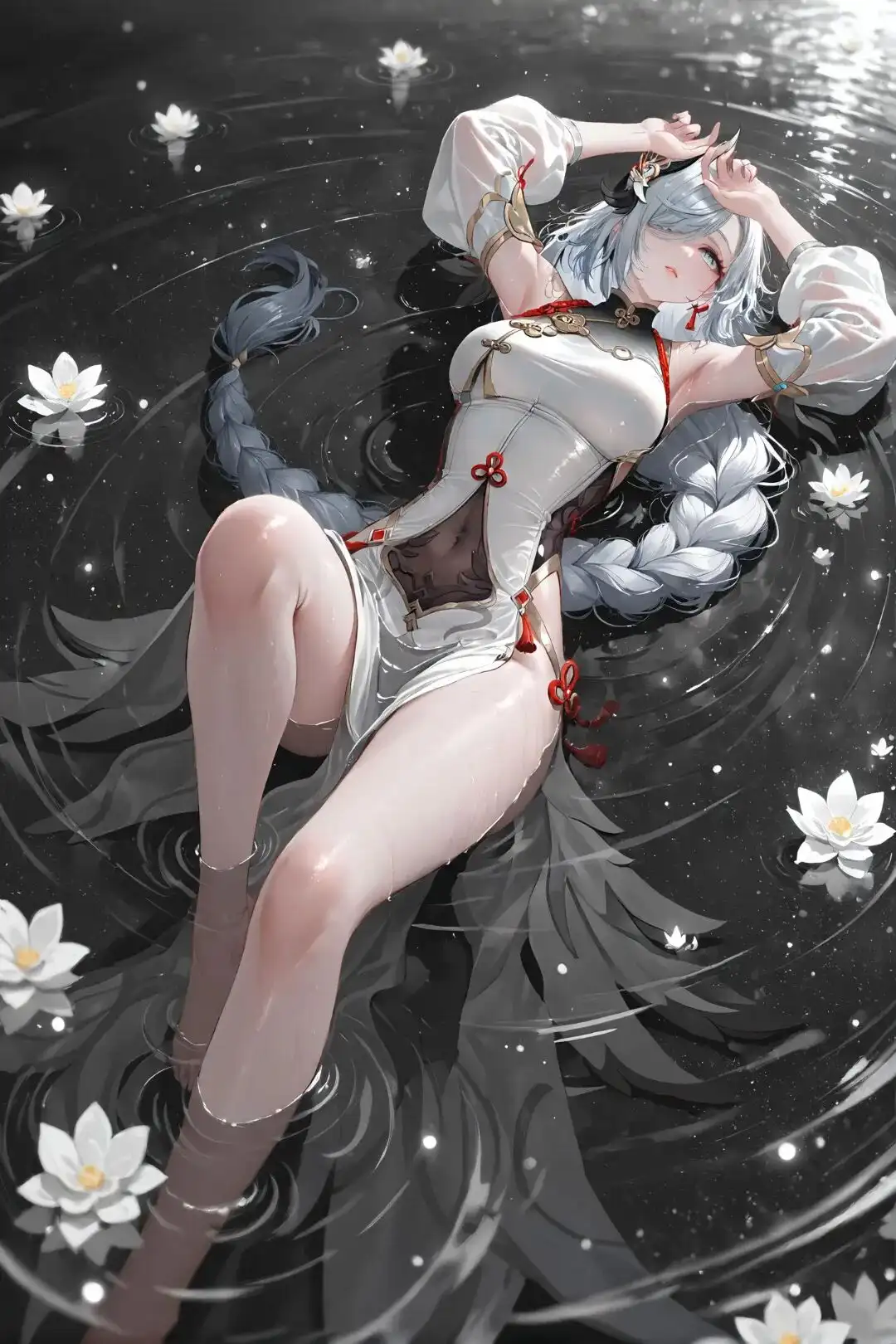 原神福利图:申鹤白色紧身旗袍裙戏水,清冷魅惑曲线勾魂第1张-Pixiv网页版入口 原神福利图:申鹤白色紧身旗袍裙戏水,清冷魅惑曲线勾魂