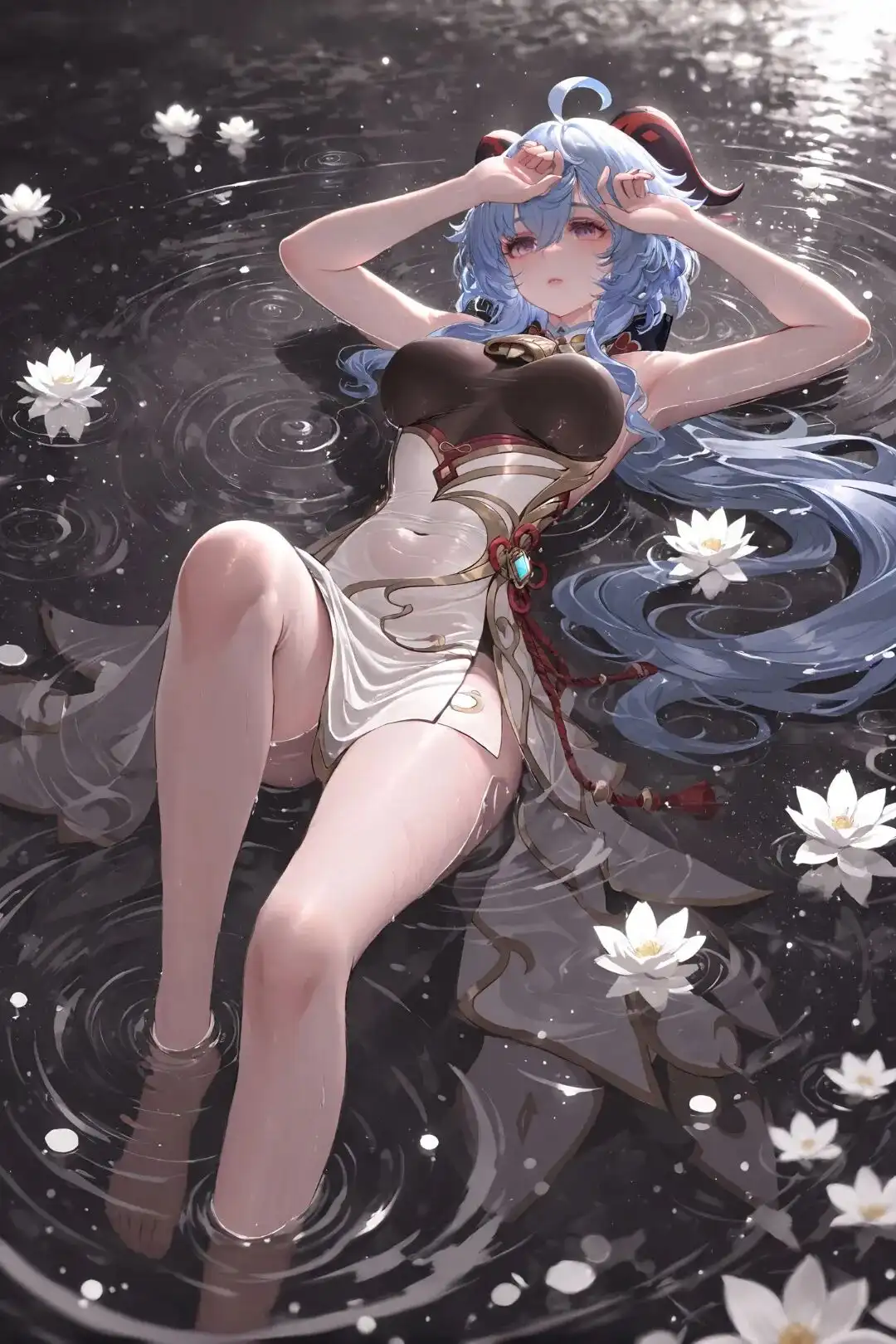 原神福利图:甘雨黑白紧身裙卧水,柔美曲线魅惑人心第1张-Pixiv网页版入口 原神福利图:甘雨黑白紧身裙卧水,柔美曲线魅惑人心