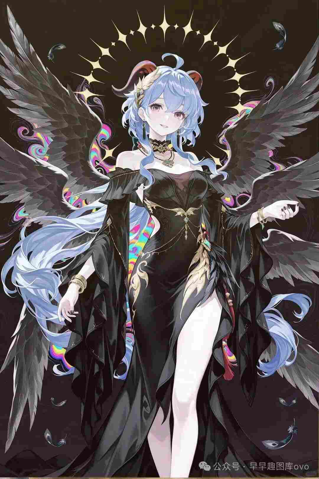 原神福利图:甘雨黑色露肩开叉礼服,神秘魅惑气场炸裂第1张-Pixiv网页版入口 原神福利图:甘雨黑色露肩开叉礼服,神秘魅惑气场炸裂