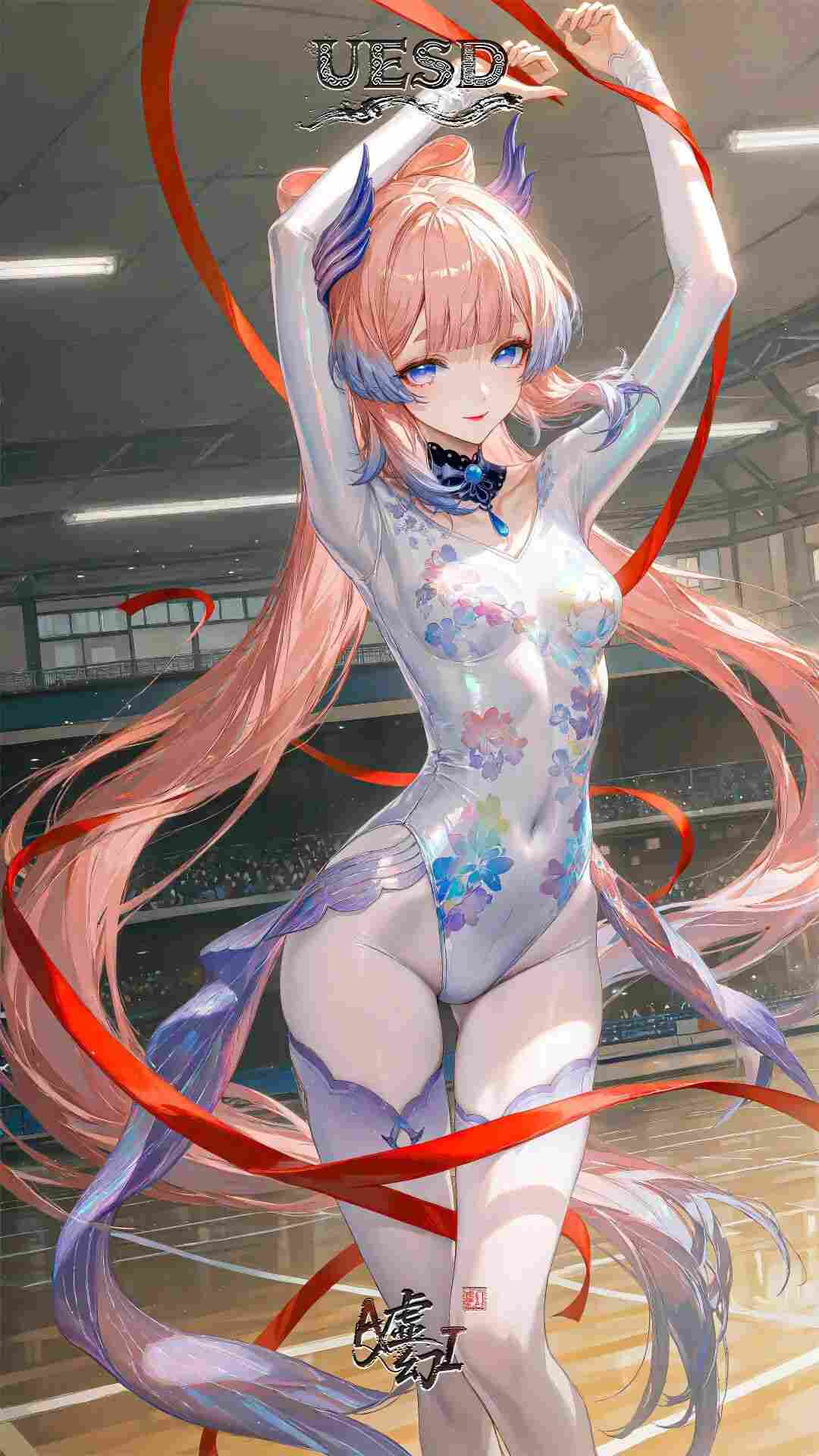 原神福利图:粉蓝发体操服少女丝带缠绕,曲线玲珑魅惑十足第1张-Pixiv网页版入口 原神福利图:粉蓝发体操服少女丝带缠绕,曲线玲珑魅惑十足