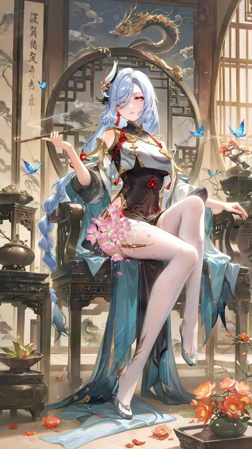 原神福利图:申鹤改良旗袍白丝,慵懒魅惑曲线勾魂第1张-Pixiv网页版入口 原神福利图:申鹤改良旗袍白丝,慵懒魅惑曲线勾魂