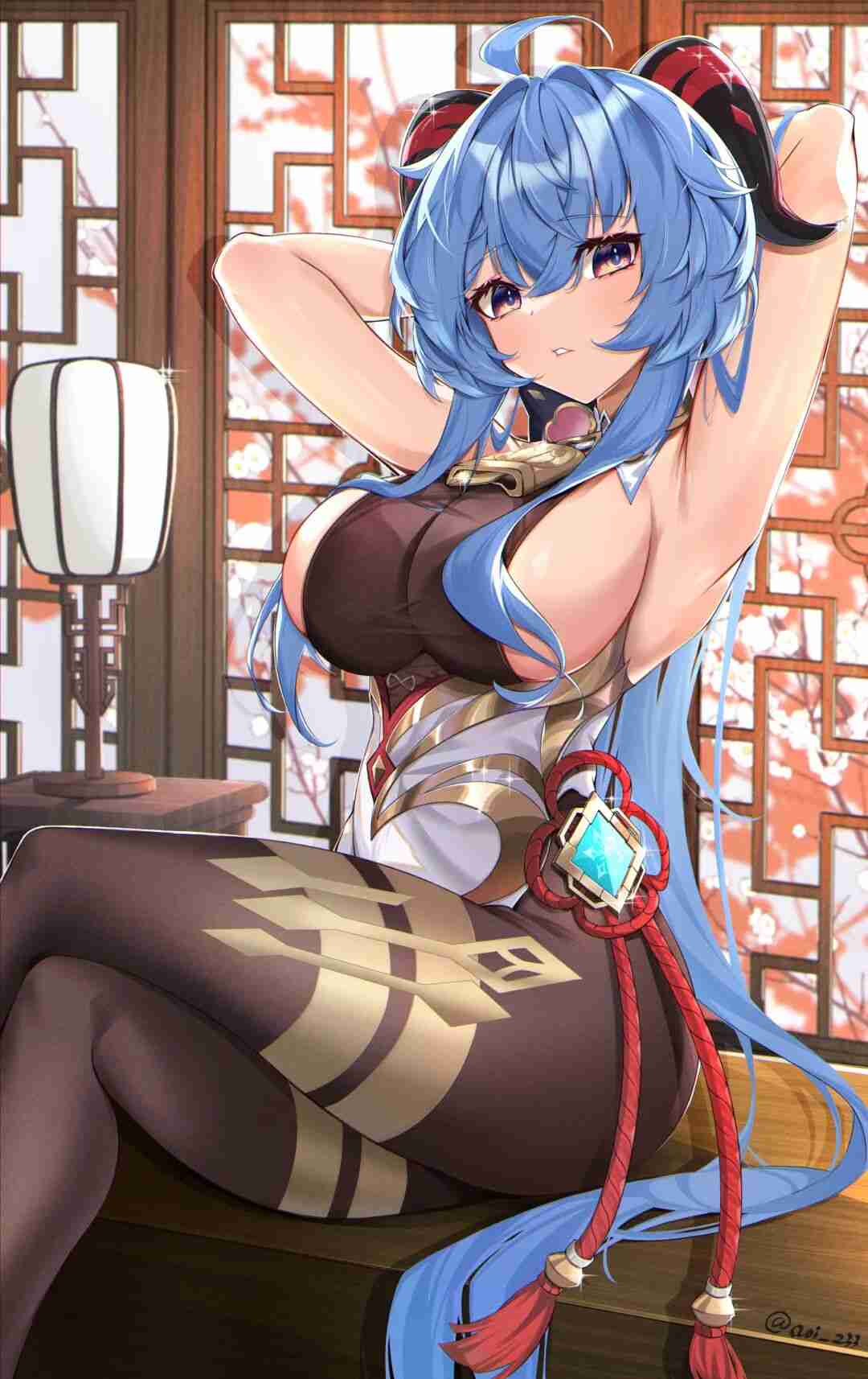 原神福利图:甘雨紧身棕白战衣黑丝,慵懒坐姿曲线勾人第1张-Pixiv网页版入口 原神福利图:甘雨紧身棕白战衣黑丝,慵懒坐姿曲线勾人