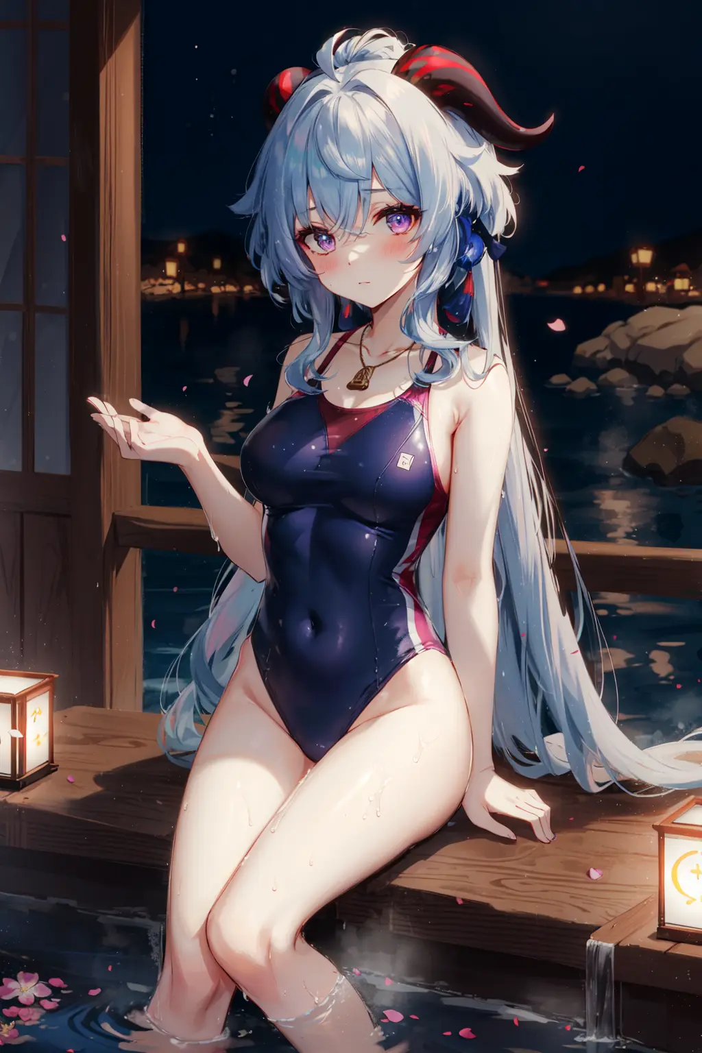 原神福利图:甘雨深蓝连体泳衣,湿身曲线媚骨天成第1张-Pixiv网页版入口 原神福利图:甘雨深蓝连体泳衣,湿身曲线媚骨天成