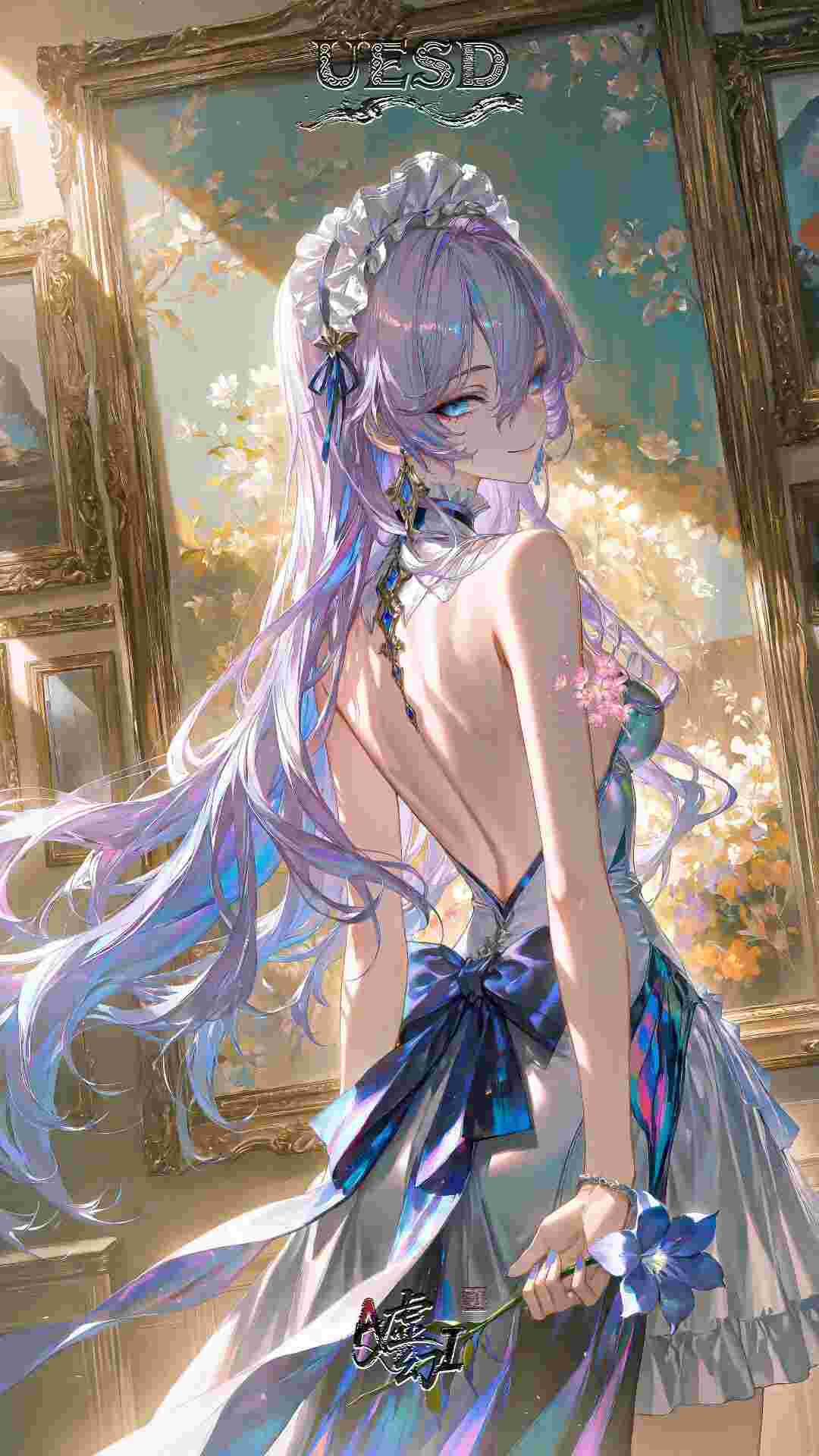 鸣潮福利图：维里奈露背流光礼裙，优雅魅惑曲线撩心
