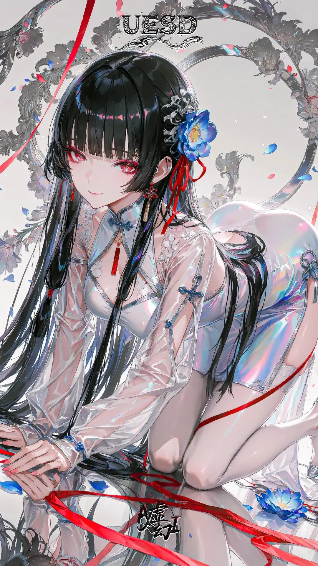 鸣潮福利图：咏月风雅镭射旗袍透纱，古风媚骨勾魂摄魄