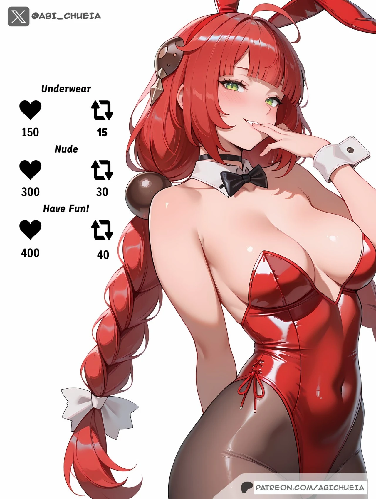 绝区零福利图：卡缇娅红色亮面兔女郎装，俏皮性感勾人心魄