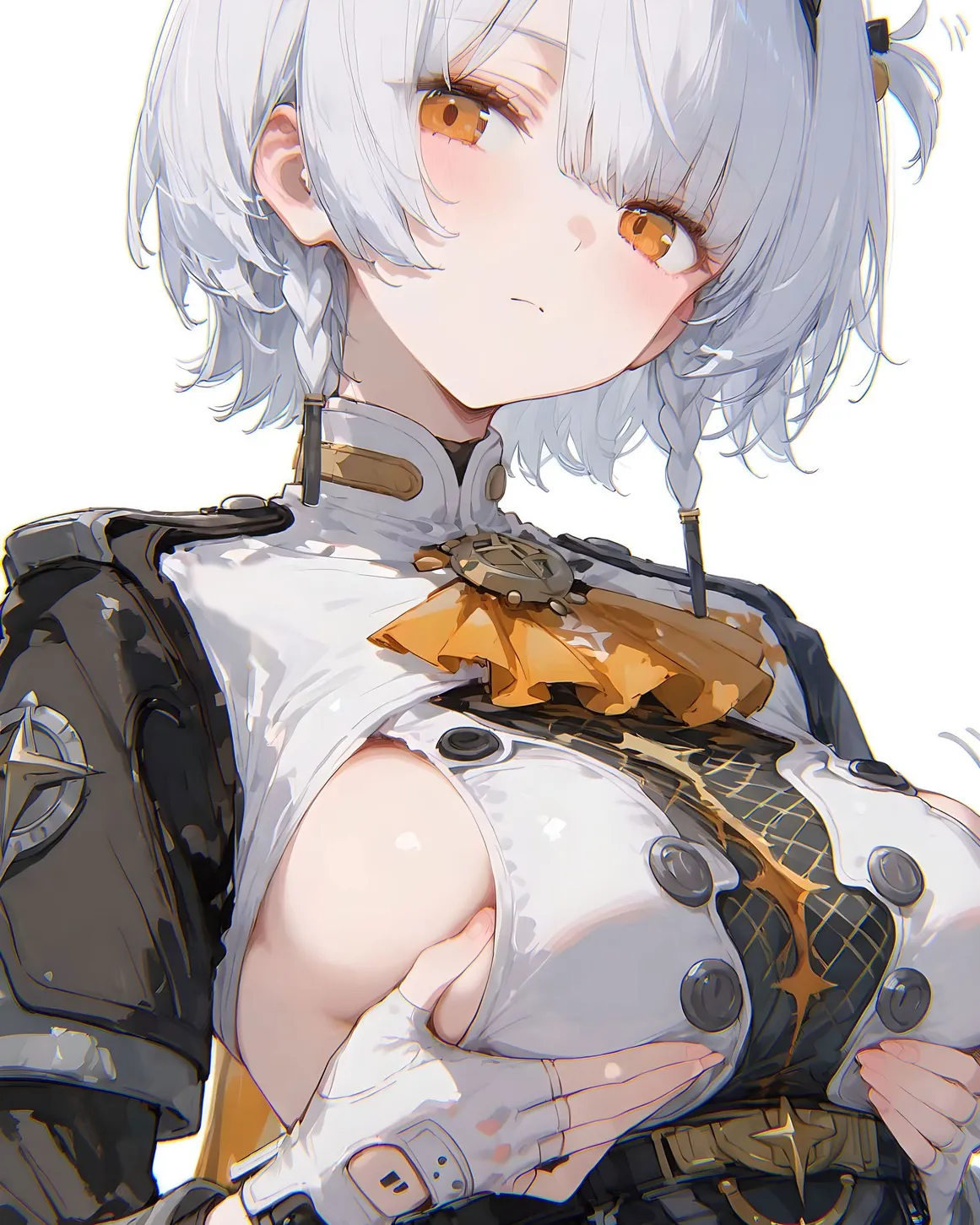 绝区零福利图：安比白黑机械风服饰，清纯性感曲线勾人