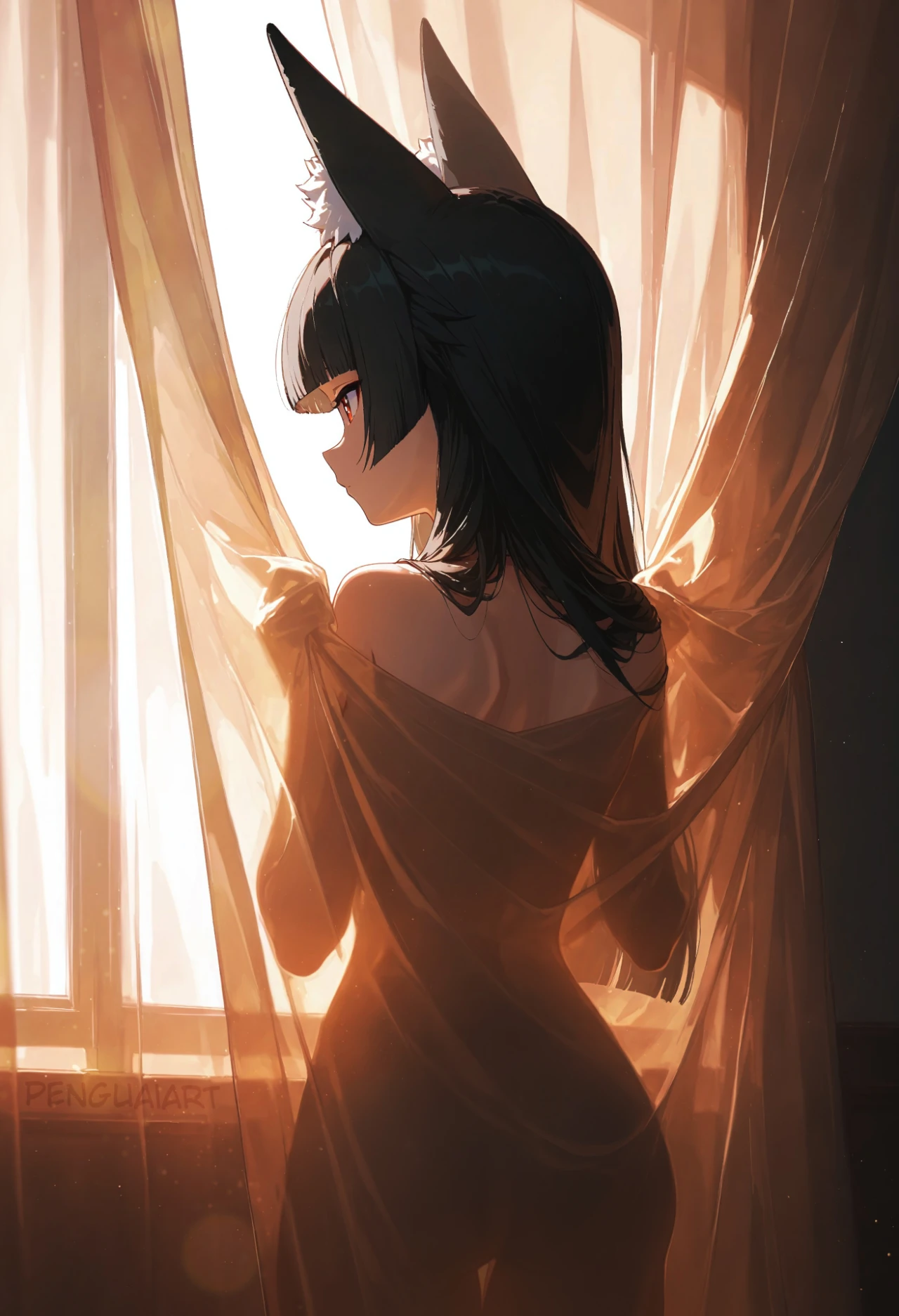 绝区零福利图:兽耳黑发少女半透轻纱露背,性感魅影勾魂夺魄第1张-Pixiv网页版入口 绝区零福利图:兽耳黑发少女半透轻纱露背,性感魅影勾魂夺魄