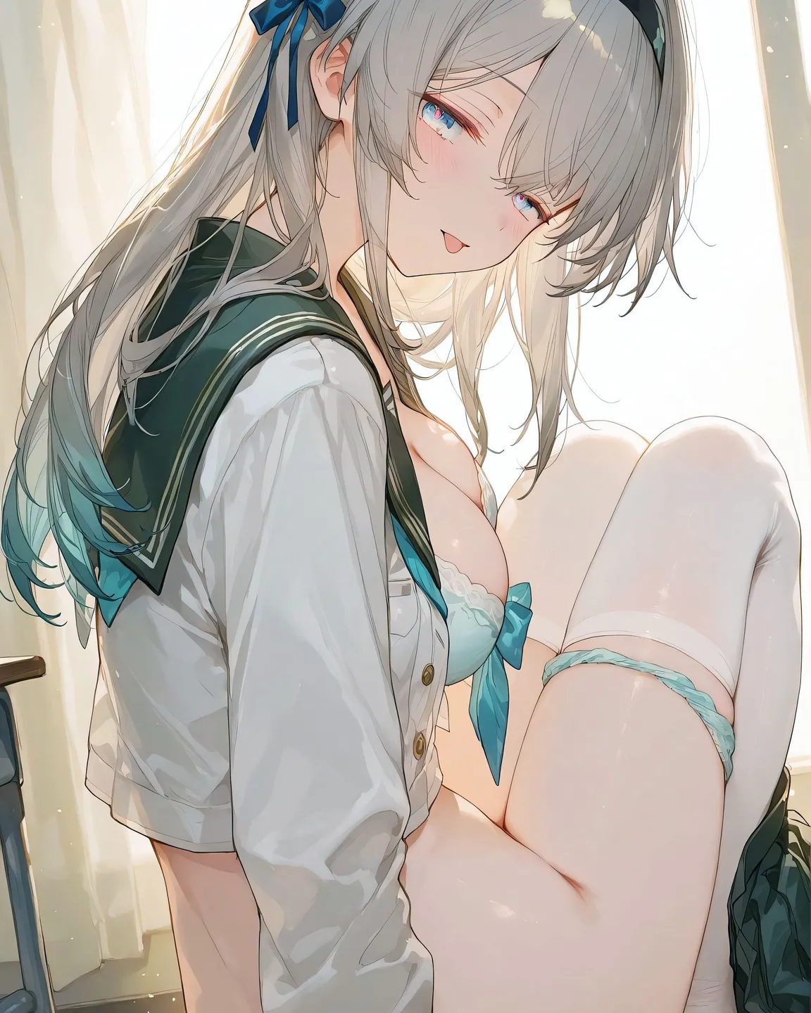 星穹铁道福利图：佩拉水手服白袜，纯欲学妹曲线勾人魂魄
