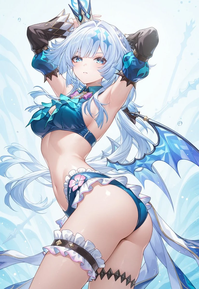 星穹铁道福利图：佩拉蓝绿比基尼泳装，火辣曲线纯欲感拉满