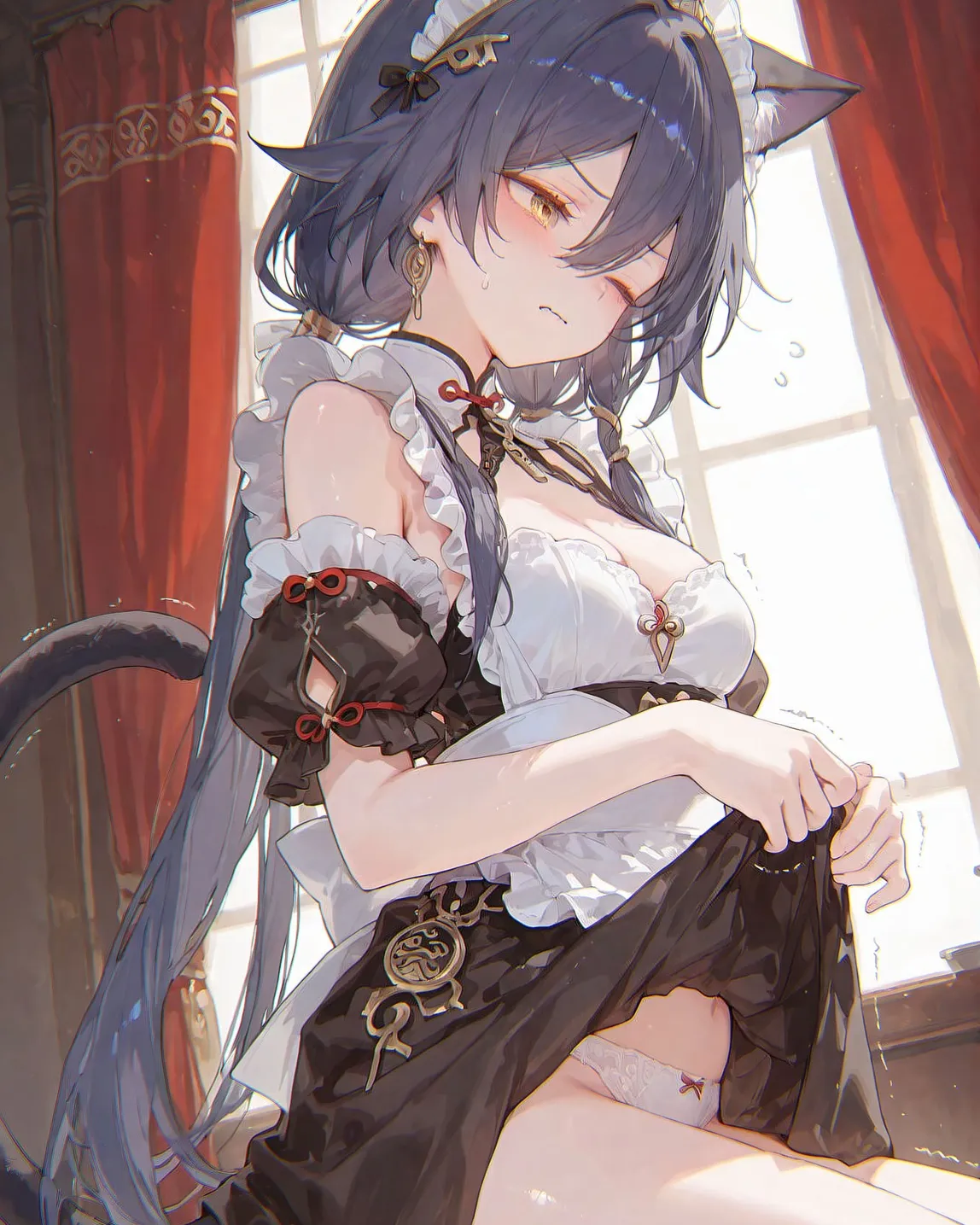 星穹铁道福利图：黑白女仆装猫耳，娇俏性感撩心挠肝