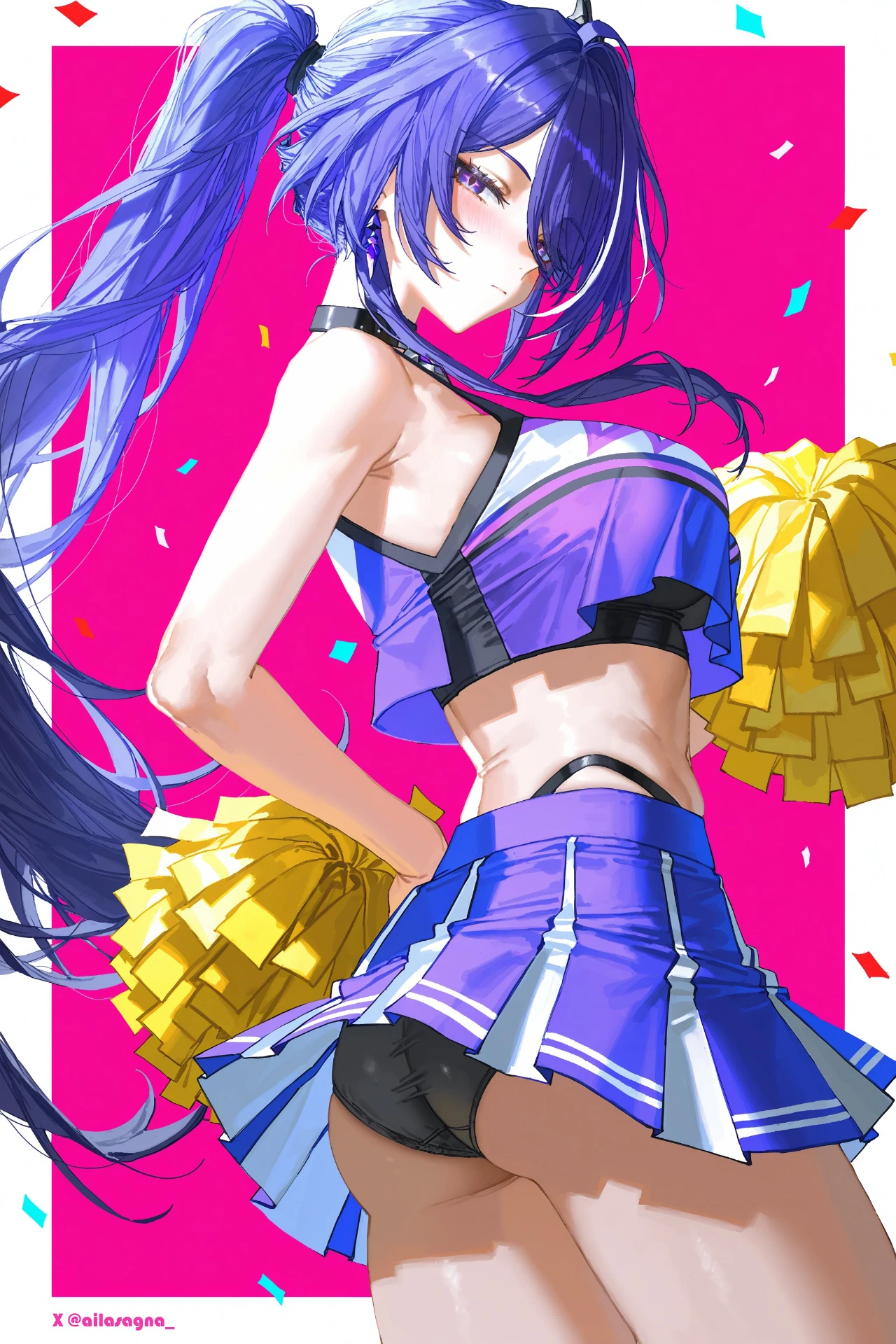 星穹铁道福利图：希儿紫蓝啦啦队服短裙，活力性感曲线勾魂夺魄