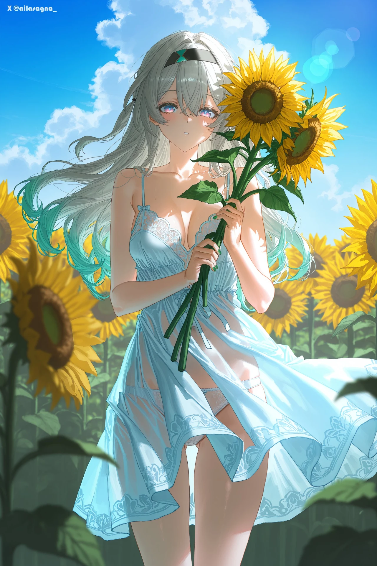星穹铁道福利图:流萤浅蓝蕾丝睡裙,纯欲花田少女撩人心扉第1张-Pixiv网页版入口 星穹铁道福利图:流萤浅蓝蕾丝睡裙,纯欲花田少女撩人心扉