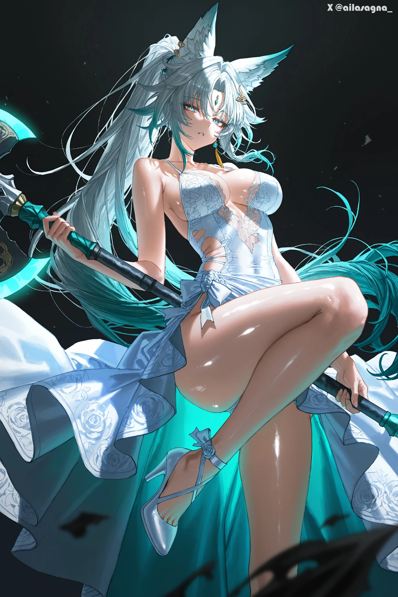 星穹铁道福利图:白露(狐耳ver.)浅蓝蕾丝裙高跟,妖媚勾人曲线绝杀第1张-Pixiv网页版入口 星穹铁道福利图:白露(狐耳ver.)浅蓝蕾丝裙高跟,妖媚勾人曲线绝杀
