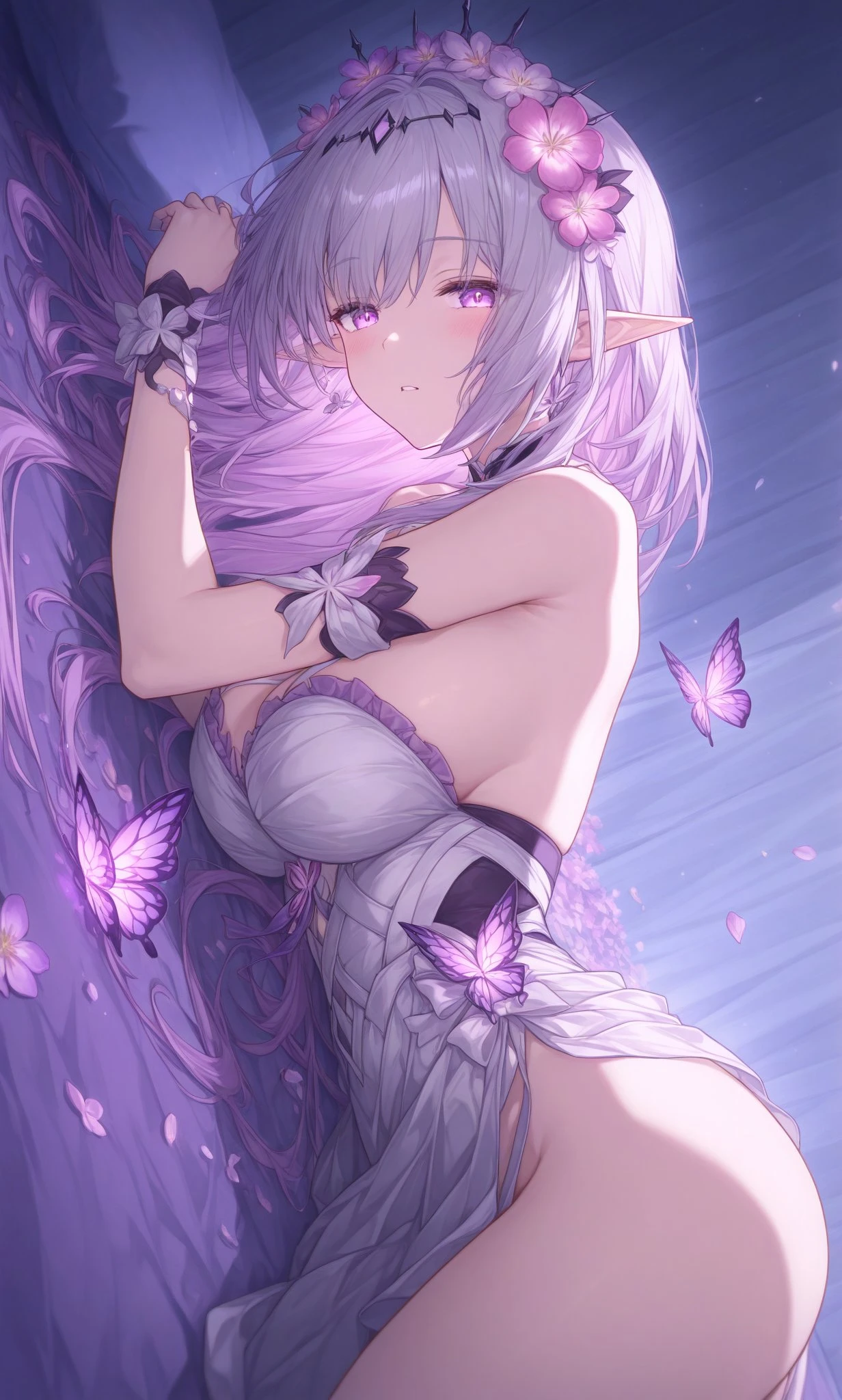星穹铁道福利图：莉雅抹胸绑带裙花饰，梦幻精灵性感蚀骨