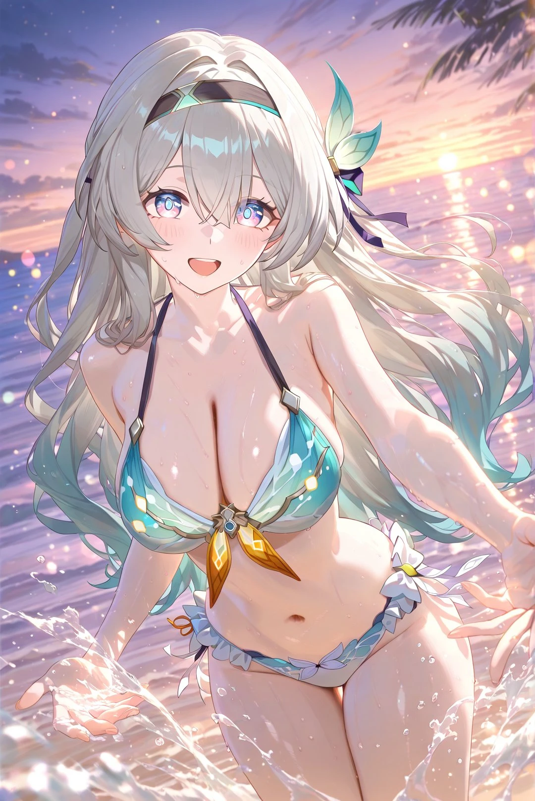 星穹铁道福利图:白露蓝绿比基尼戏水,元气少女曲线火辣勾人第1张-Pixiv网页版入口 星穹铁道福利图:白露蓝绿比基尼戏水,元气少女曲线火辣勾人