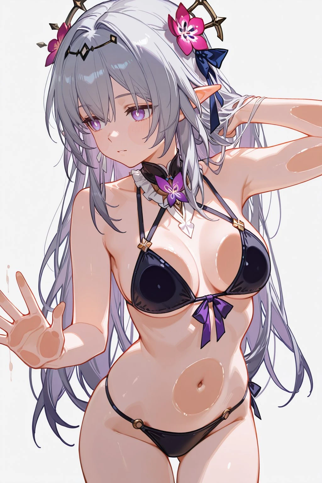 星穹铁道福利图:玲可黑色比基尼泳装,精灵少女性感身姿勾人心魄第1张-Pixiv网页版入口 星穹铁道福利图:玲可黑色比基尼泳装,精灵少女性感身姿勾人心魄