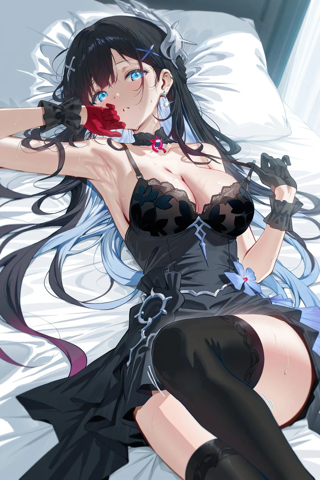 星穹铁道福利图:希儿黑色蕾丝吊带裙黑丝,魅惑躺姿曲线勾魂第1张-Pixiv网页版入口 星穹铁道福利图:希儿黑色蕾丝吊带裙黑丝,魅惑躺姿曲线勾魂