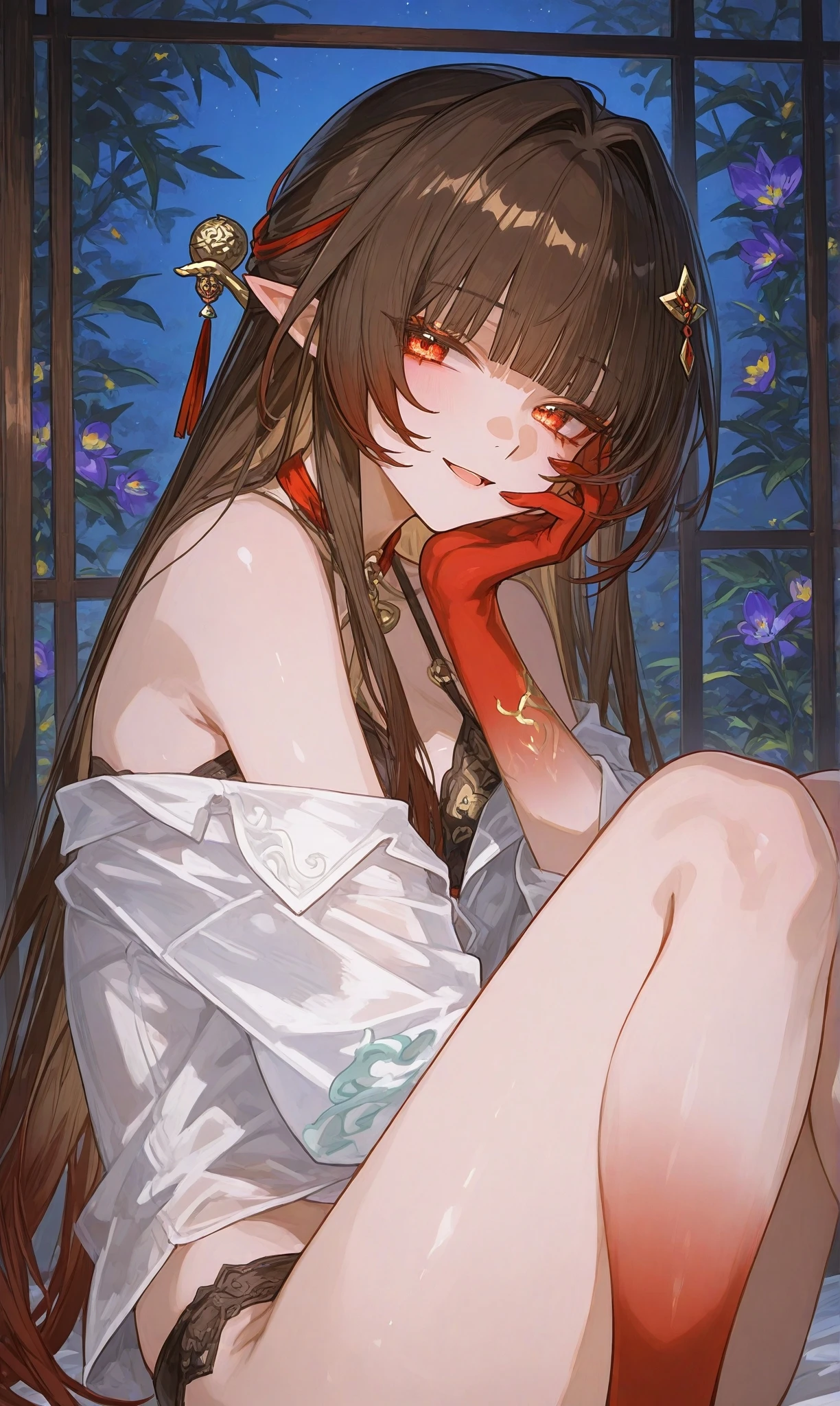 星穹铁道福利图：幻胧白衫半褪红手套，慵懒魅魔气息勾魂摄魄