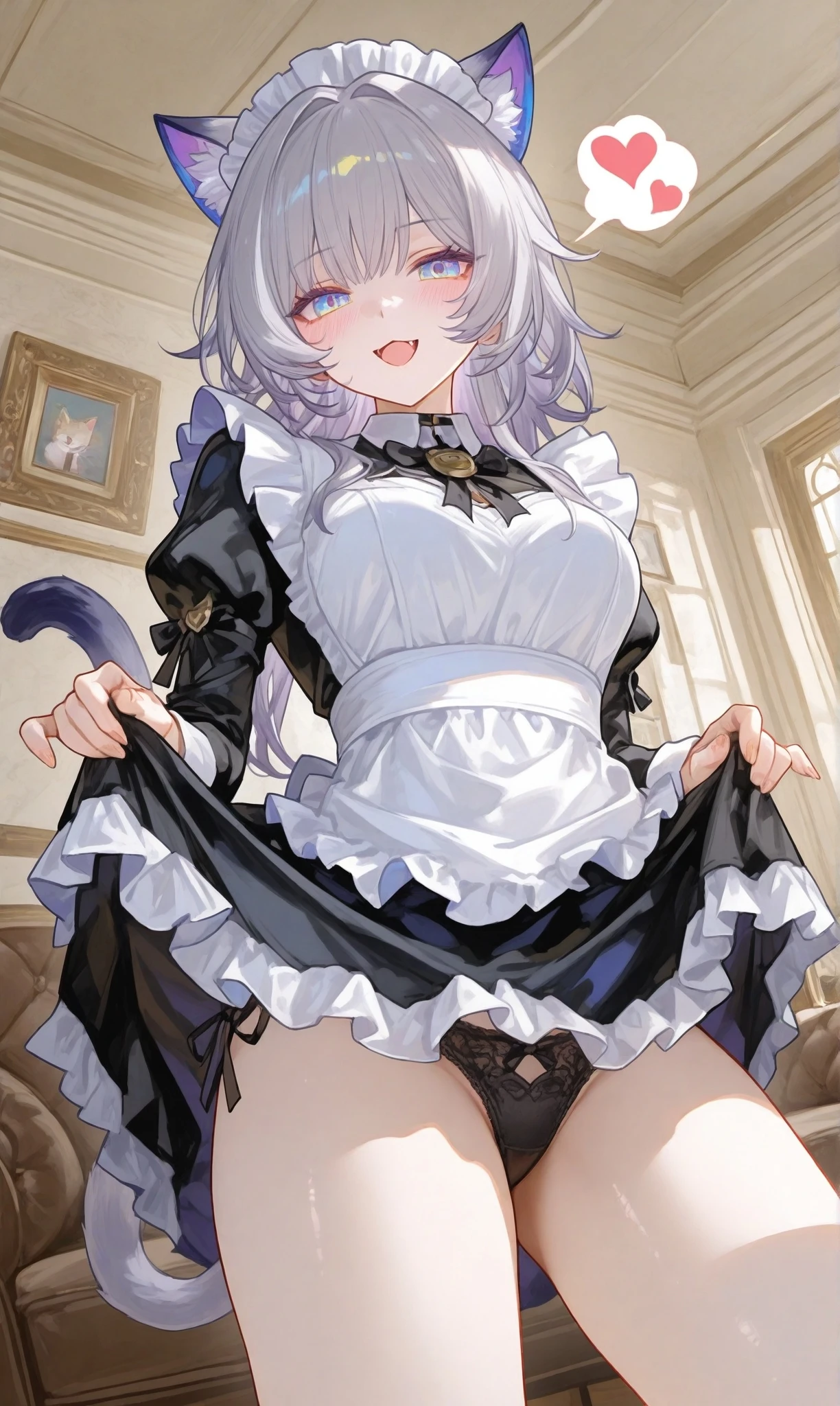 星穹铁道福利图：佩拉黑白女仆装猫耳，俏皮性感撩人心弦