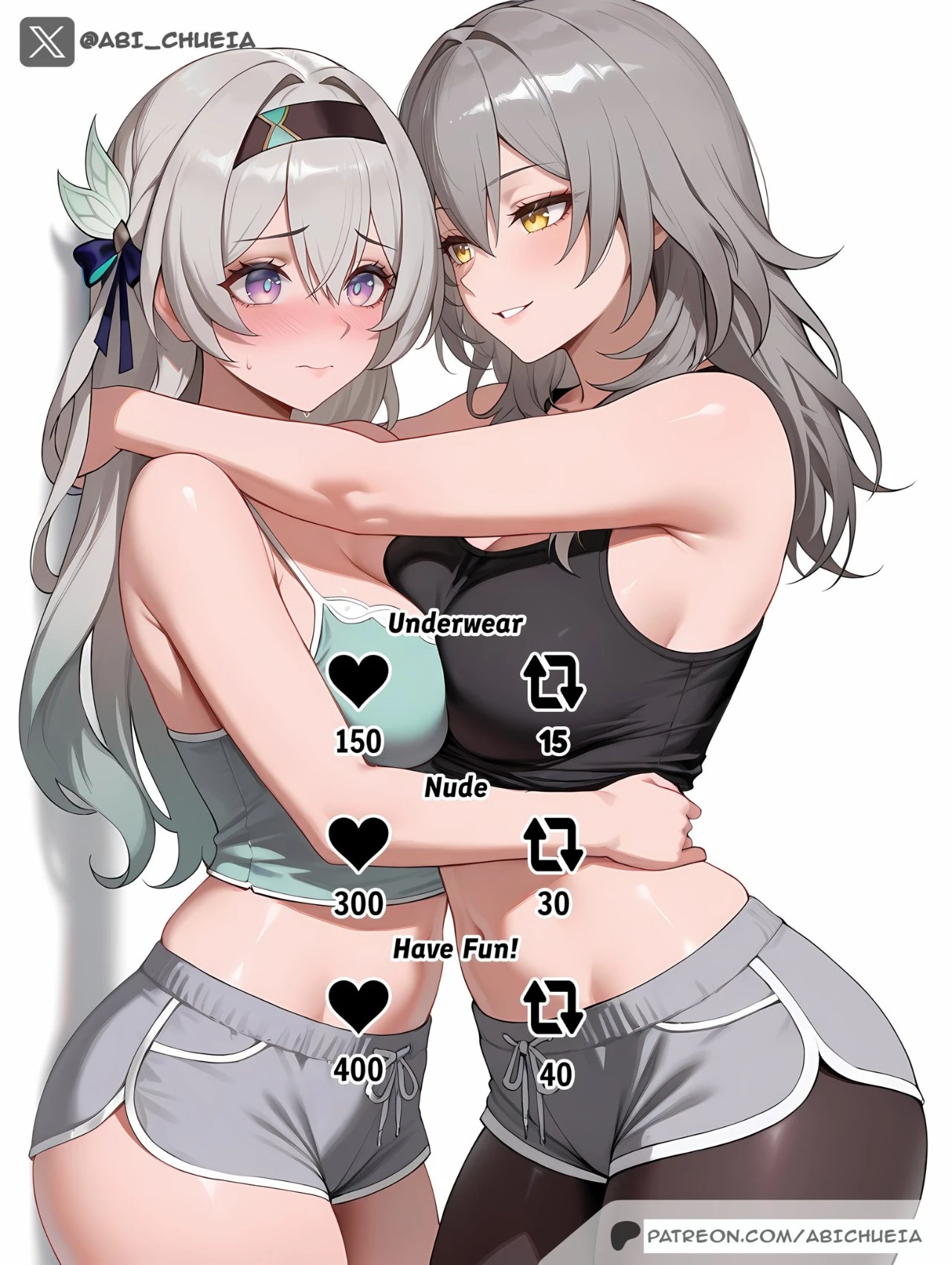 星穹铁道福利图：流萤&黑塔运动装相拥，热辣曲线撩心破防