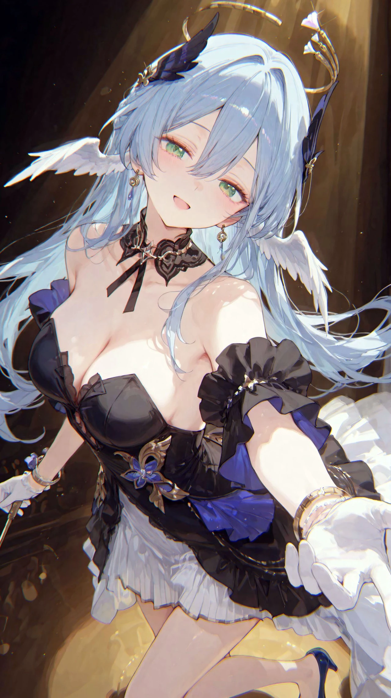 星穹铁道福利图：知更鸟黑紫抹胸礼服，甜欲交织曲线勾魂