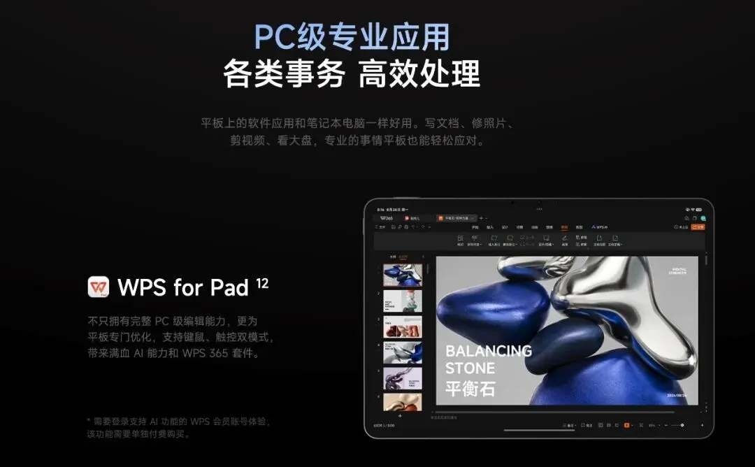 WPS for Pad 小米平板界面