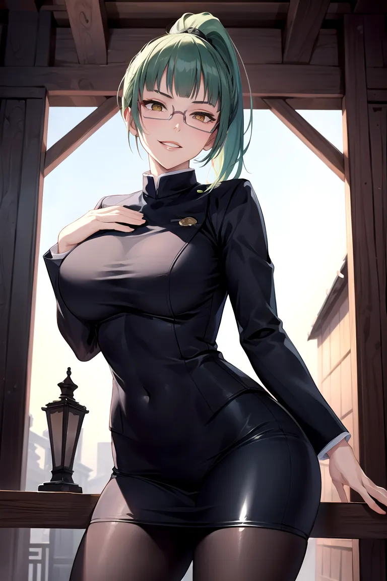 咒术回战福利图:禅院真希亮面黑色紧身制服包臀裙,飒爽御姐媚骨撩人第1张-Pixiv网页版入口 咒术回战福利图:禅院真希亮面黑色紧身制服包臀裙,飒爽御姐媚骨撩人